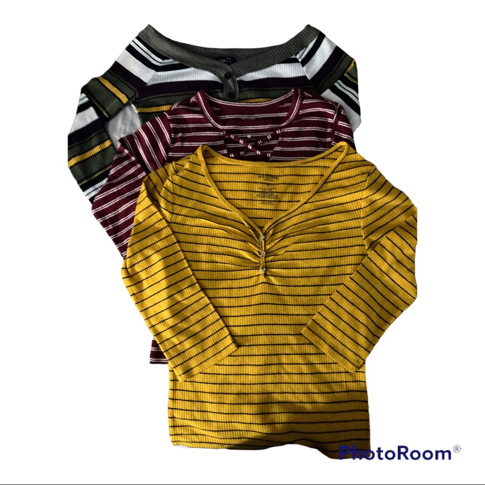 Ribbed Striped Shirts Bundle